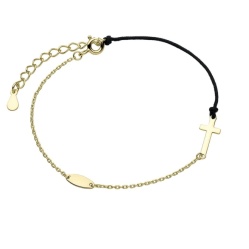 srebrna-pr-925-bransoletka-z-czarnym-sznurkiem-pozlacany-krzyz