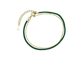 srebrna-bransoletka-925-pozlacana-z-ciemnozielonym-sznurkiem-Z1704BG_DG