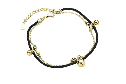 srebrna-pr-925-bransoletka-z-czarnym-sznurkiem-pozlacane-kuleczki