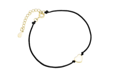 srebrna-pr-925-pozlacana-bransoletka-z-czarnym-sznurkiem-serce