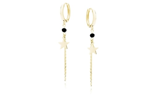 srebrne-pozlacane-kolczyki-pr-925-koleczka-z-lancuszkami-gwiazda-i-czarnym-spinelem