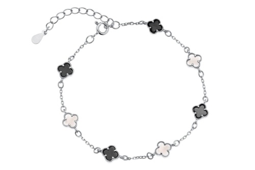 srebrna-bransoletka-onyks-i-masa-perlowa-koniczynka