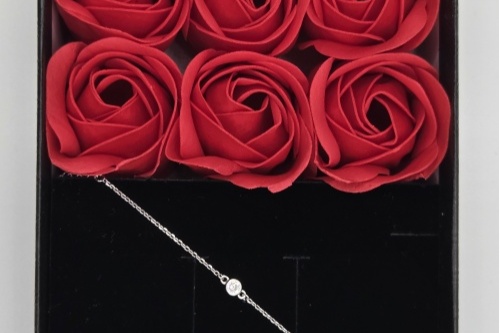 Srebrna bransoletka 925 z czarnym sznurkiem i cyrkonią 20260121_095357