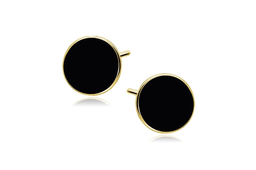 pozłacane-kolczyki-srebrne-925-czarna-emalia
