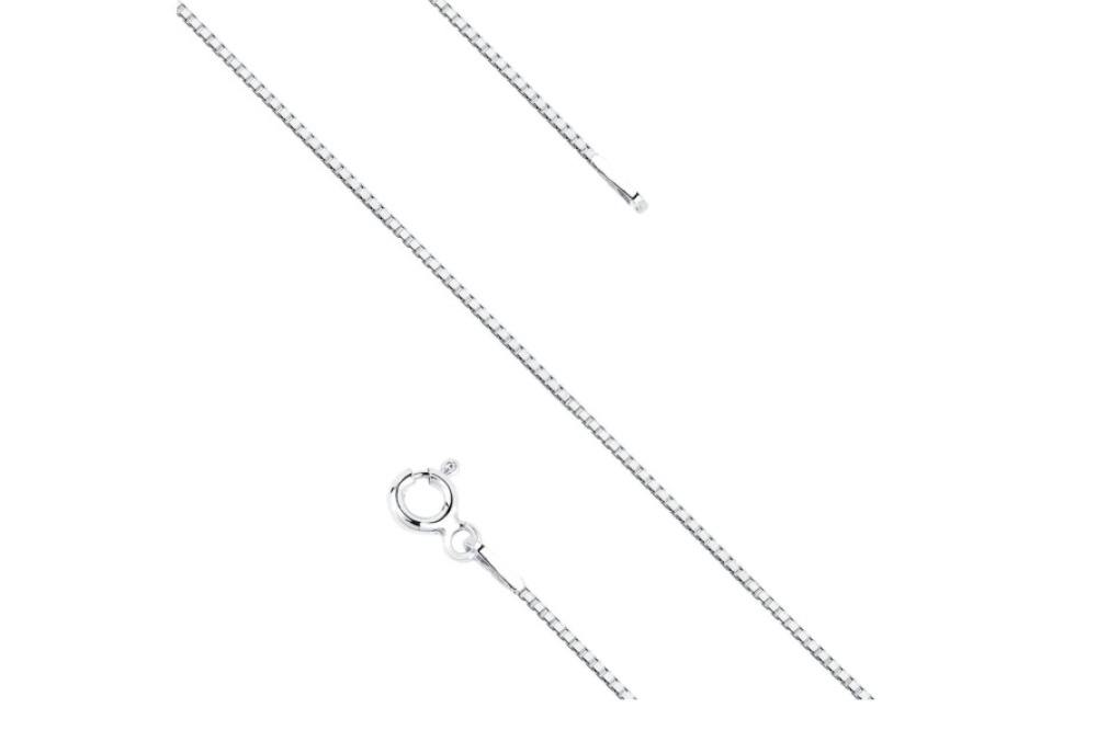 łancuszek-ozdobny-srebrny-kostka-wenecka-diamentowana-45cm