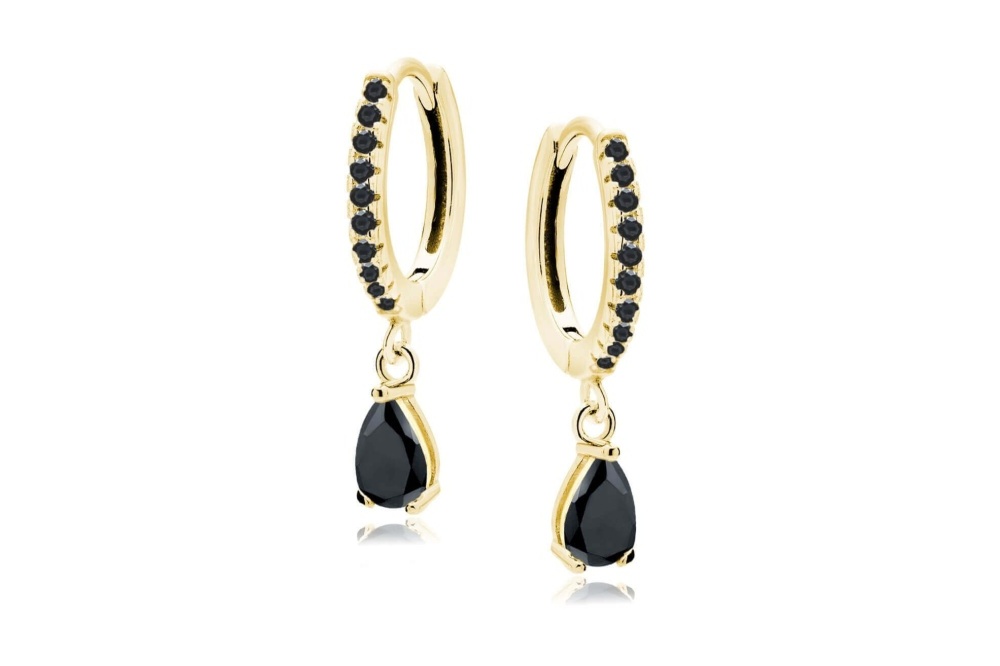 kolczyk_czarny_pozlacane