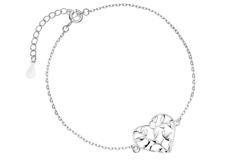 srebrna-bransoletka-serce-z-liscmi-srebro-Z2047BR